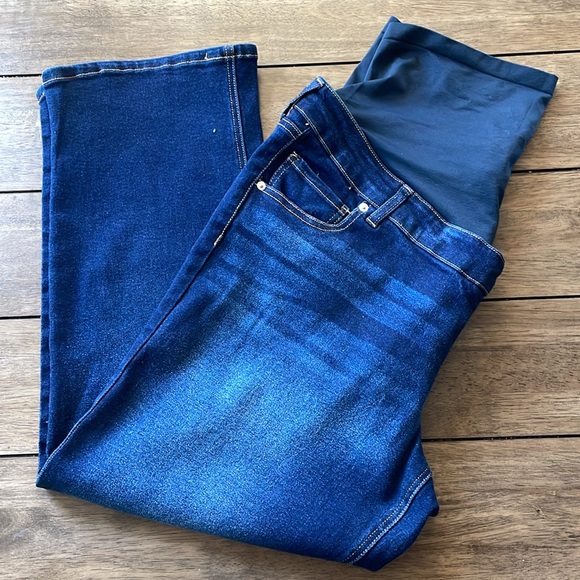 Maternity Jeans 👖Size XXL (20), Straight Leg, Comfort Stretch, NWOT, Dark Wash - Picture 9 of 9